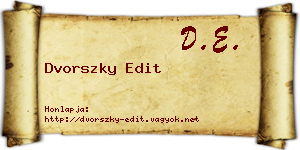 Dvorszky Edit névjegykártya